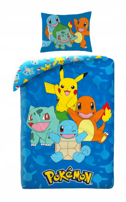 Pościel Pikachu Pokemon Niebieska 140x200